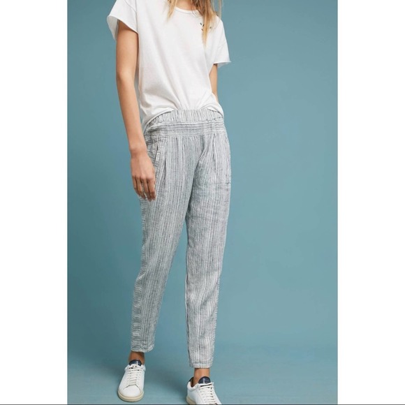 Anthropologie Striped Linen Pants - Picture 2 of 8